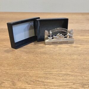 Sydney I love Australia Metal Business Card Holder Opera House Bridge & Kangaroo